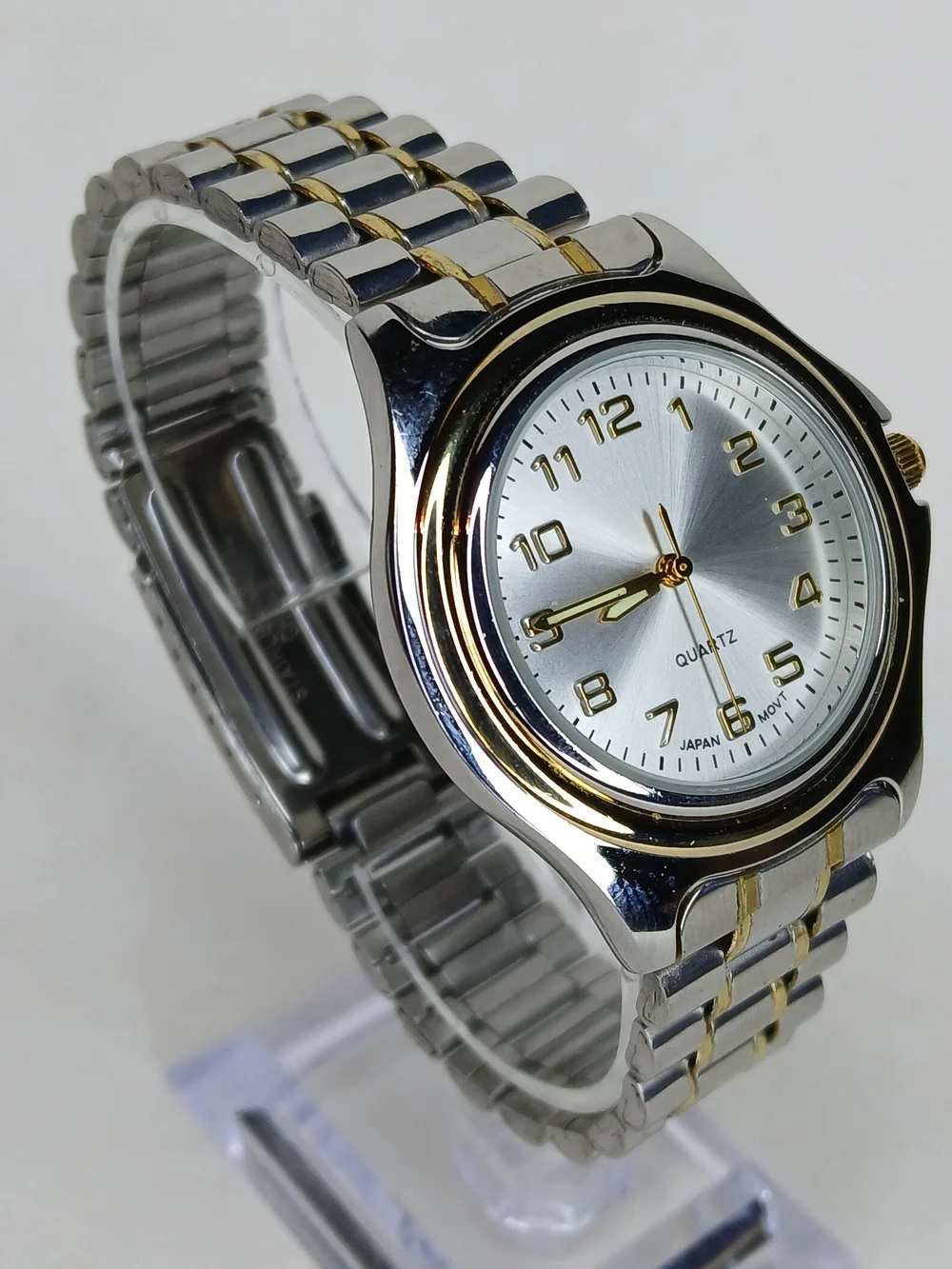 Puritan Watch PUR60473W Two Tone Silver Dial Gold Numbers Japan Movt